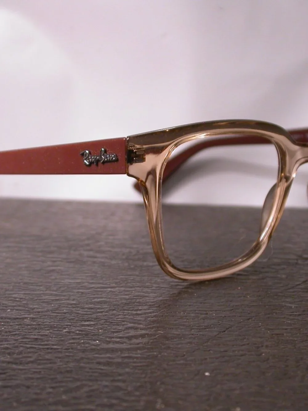 Ray Ban Wayfarer Brown and Clear Sunglasses Eyeglasses Made in Italy